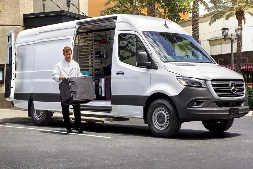 Upfitted Sprinter van on delivery